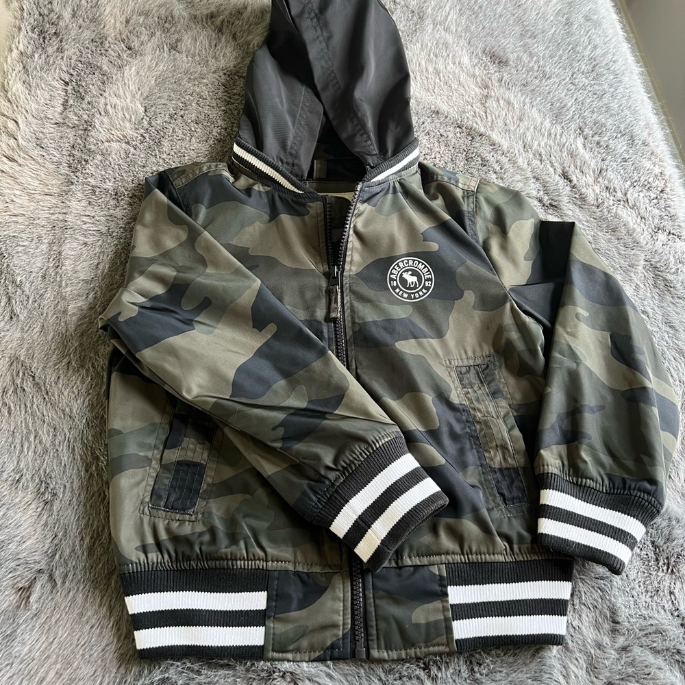 Abercrombie jacket. Camo with bold logo on back for those dapper little ones!